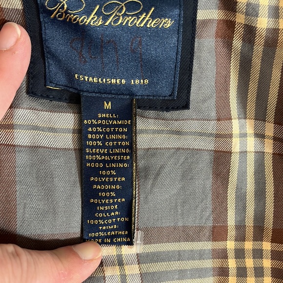Brooks Brothers quilted winter jacket removable hood lined inner pocket  navy M - Picture 12 of 16